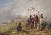 Thomas Baines Thomas Baines with Aborigines near the mouth of the Victoria River Sweden oil painting artist